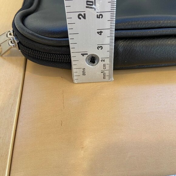 Bugatti Black Faux Leather Laptop Briefcase Zip Closure & Multiple Compartments - Picture 8 of 11